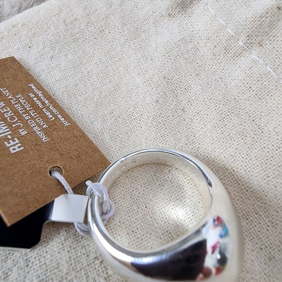 NWT J. Crew Sculptured Orb Silver Mirror Ring Size 6 - Picture 5 of 9